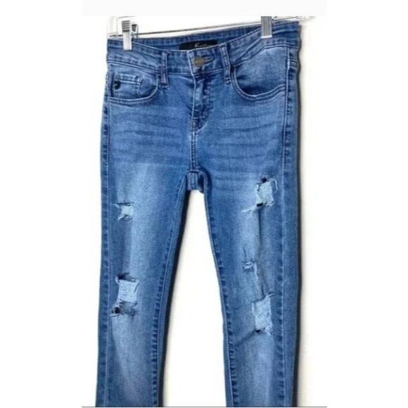 KanCan Los Angeles Womens Distressed Skinny Jeans Size 3/25 Blue Denim - Picture 2 of 7